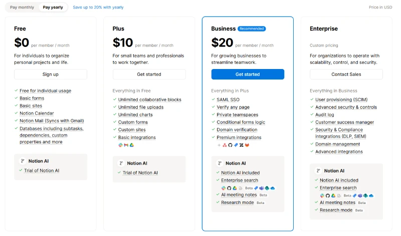 Notion price