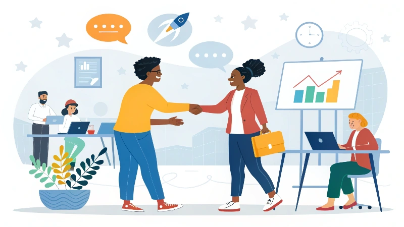 Startup founders shaking hands