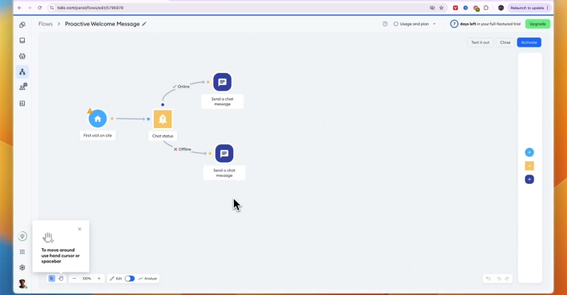 Tidio workflow