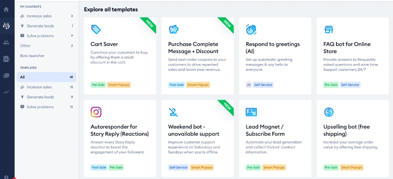 Tidio templates